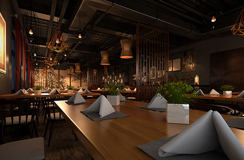安吉简约大气中式风格餐厅设计装修效果图