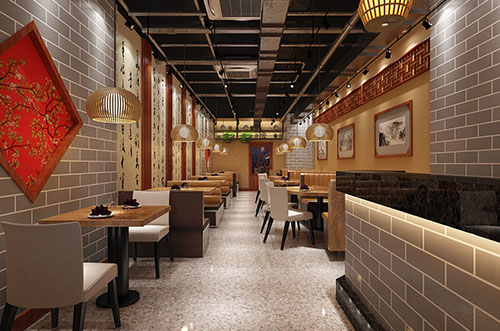 安吉传统中式餐厅餐馆装修设计效果图