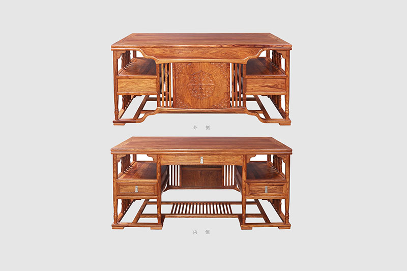 安吉中式家居装饰书房桌椅组合家具效果图